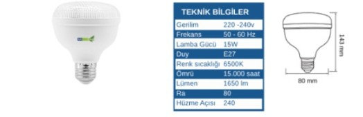 AKLIGHT 15W Torch Beyaz Işık